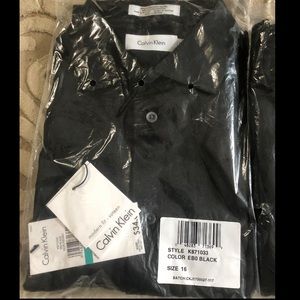 Calvin Klein Black Sateen Boys Dress Shirt